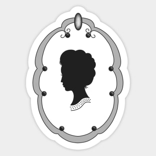 Lady cameo black Sticker